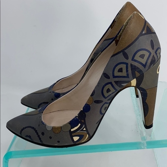 Emilio Pucci Sz 35 Signature Painted Leather Heels - Picture 11 of 12